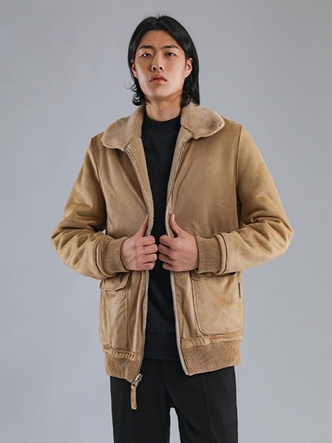 아우터 - 애드호크 (ADHOC) - 남성 리버서블 무스탕 (BEIGE)