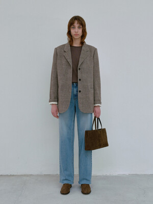 wool single jacket (brown)