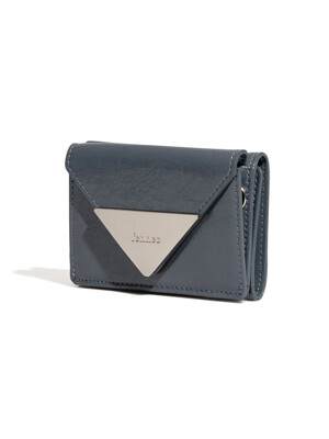 CRINKLE TRIANGLE TRIPLE WALLET D - DARK GREY