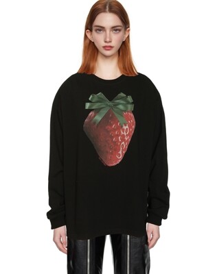 Ep.6 Long sleeve T-shirts Black top No.3 (Ribbon strawberry)