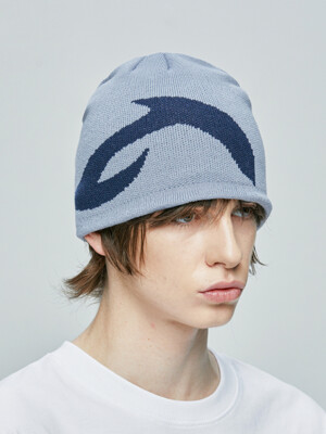 X-ray logo knit beanie skyblue