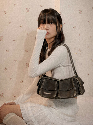 Out pocket shoulder bag vintage grey