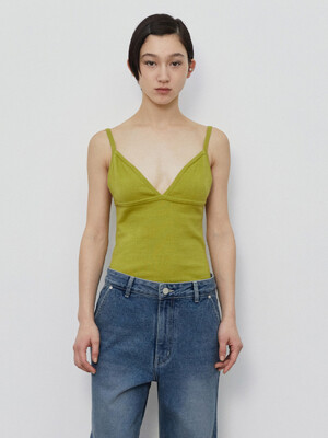 SLEEVELESS KNIT TOP (OLIVE)