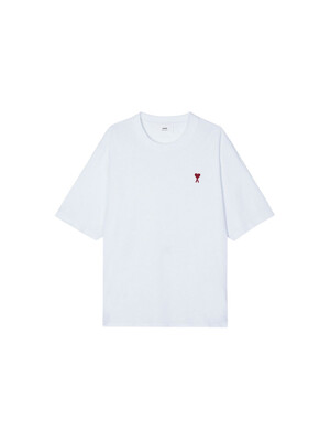 아미 공용 스몰 하트 로고 박시 핏 티셔츠 화이트 BFUTS005-726-100