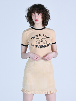 Hide N Seek Cropped T-shirts Beige WBCSTP004BE