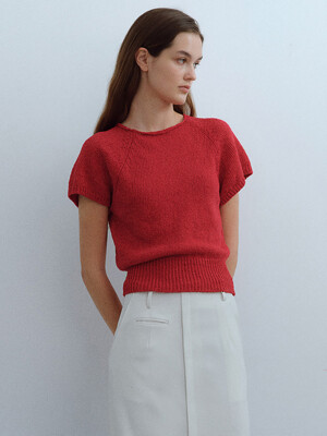 boucle half knit (red)