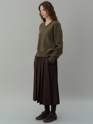 [3차 재입고] pipe v-neck knit (olive)