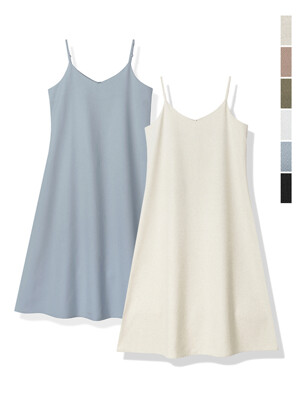 French Linen Like Sleeveless Dress - 6COL