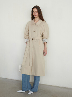 CLASSIC VOLUME TRENCH COAT - BEIGE