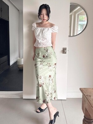 DELILAH Satin Long Skirt(딜라일라)_LIGHT GREEN