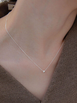 Mini hammer ball necklace_silver