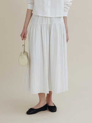 MOOI SHIRRING SKIRT_NATURAL