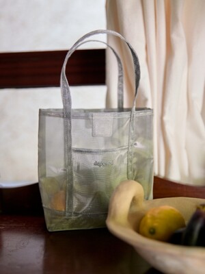 organza mini tote bag - silver