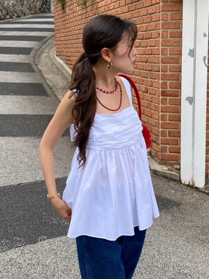 [단독] G Soft Shirring Back Tie Sleeveless_2colors