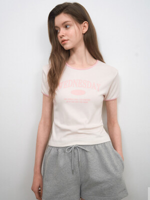 W/Signature Ringer Short Sleeve_CREAM(W25-TP30)