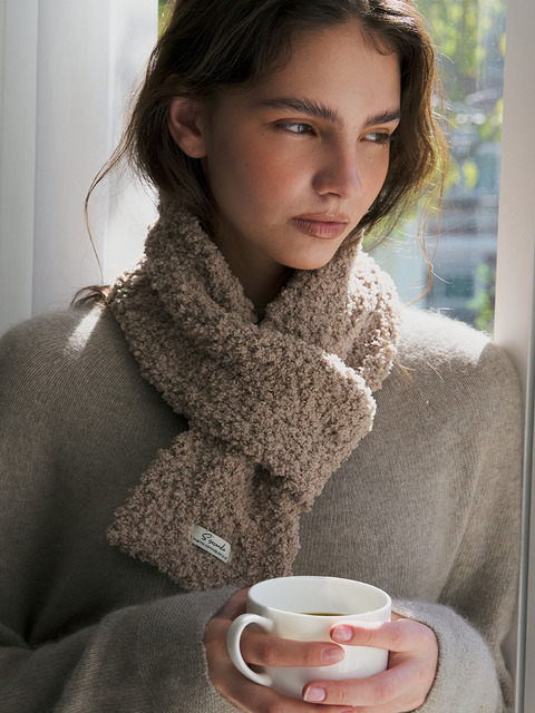 쎄꼰도 Puffy boucle short muffler, Karin