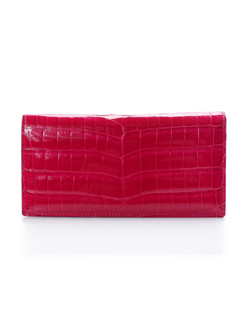 [악어가죽지갑] slim wallet Hot pink