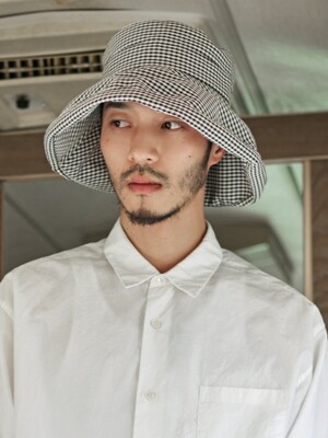 Rayon gingham check 3pack - (hide your face) over Bucket hat