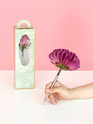 purple chrysanthemum flower pen
