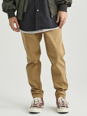 RELAX FIT COTTON FATIGUE PANTS (LIGHT BEIGE)