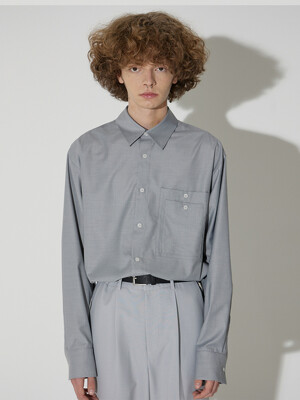 Two Pocket Minimal Shirt(Gray)