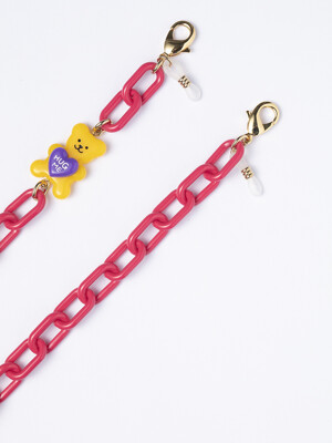 MY TeddyBear Mask + Eyeglasses Chain - red