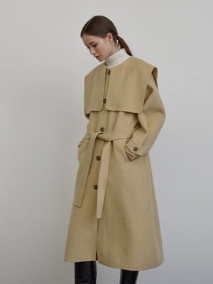 SAILOR COLLOR BELTED HANDMADE COAT_BUTTER