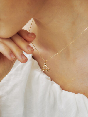 lovely H wave  Necklace -S (3color)
