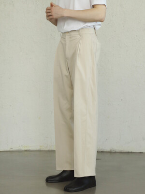 SIDE CUT BANDING CHINO PANTS (Ivory)