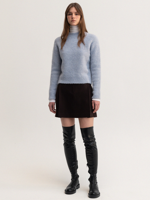스커트 - 르 (LE) - wool pleated skirt (brown)