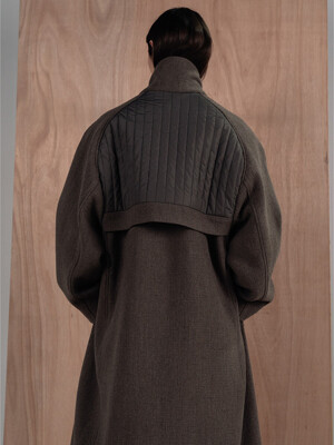 SHAWL COLLAR LONG COAT [BROWN]