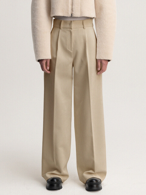 팬츠 - 르 (LE) - corduroy pleat pants (beige)