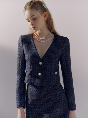 Jenna tweed crop jacket(3colors)