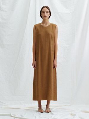 MARLEN LINEN DRESS (CAMEL)