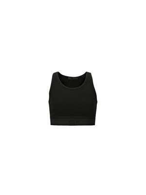 YCH-LOGO CROPPED TOP (BLACK)