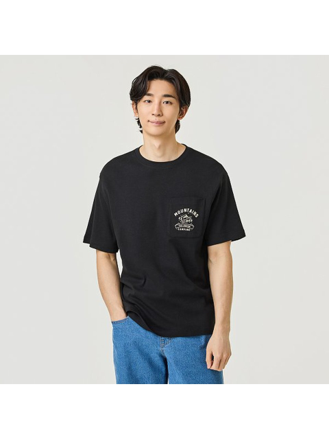 티셔츠 - 자주 (JAJU) - 남 코튼 그래픽 포켓 루즈핏 티셔츠 J313202032099