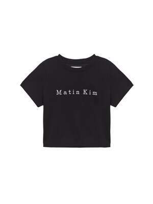 MATIN EMBROIDERY LOGO CROP TOP IN BLACK