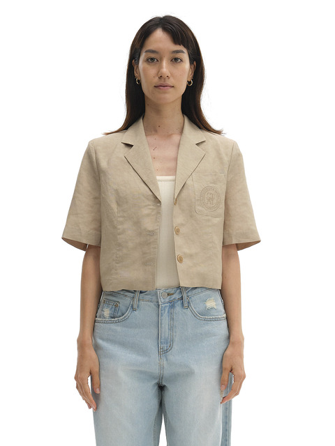 아우터 - 스테이피플 (STAYPEOPLE) - VISCOSE CROPPED JACKET (BEIGE)
