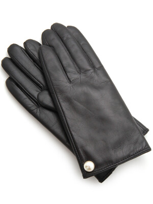 pearl black leather glove