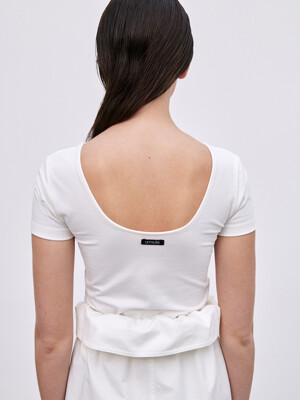 SCOOP BACK NECK T-SHIRTS_WHITE