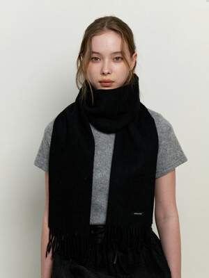 basic wool 100 muffler - black