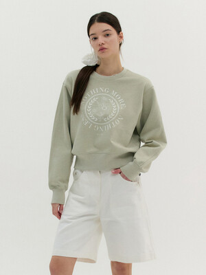 FLOWER ROUND SWEATSHIRT (natural green)