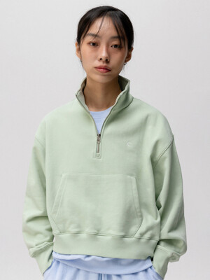 [24SS clove] Comfy Half-zip Sweatshirt (Light Khaki)