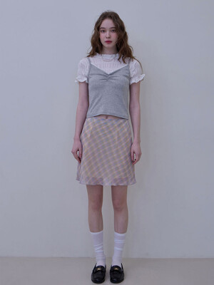 CANDY MIXED MINI SKIRT_2COLORS_YELLOW