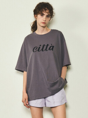 CITTA Signature Logo Overfit T-shirt(Hot Summer)_CTT331(Charcoal)