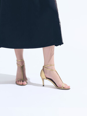 ZENON SANDALS in MISTED YELLOW GOLD PATENT