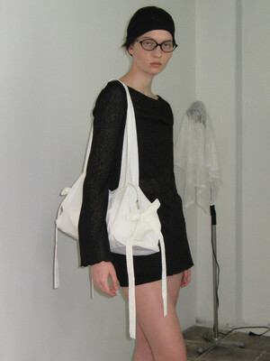 Pigtails ribbon bag Floral White