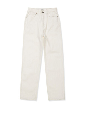 [Mmlg W] FLOCKING DENIM PANTS (IVORY)