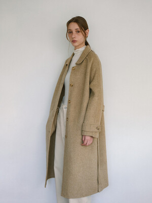 Raglan Handmade long coat - Send beige