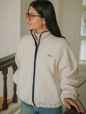 Cozy fleece zip-up jumper_Ivory